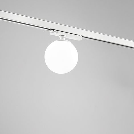 Plafoniera Sfera Per Binario Metallo Bianco Acrilico Led 15W 3000K (1/2)