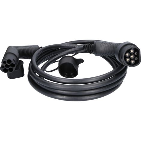 Câble de charge efuturo KS Tools droit, connecteur de type 2 vers le type 2, triphase, jusqu’à 22 kW, 32 A, 400 V, mode 3, 5 mètres