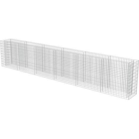 Jardinera elevada para plantas y flores fabricada en gavión de acero galvanizado 540 x 50 x 100 cm 020001306