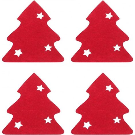 8 pochettes à couverts, un ensemble de dessous de verre et de porte-gobelets sur le thème de Noël, de la vaisselle tendance, des décorations pour les fêtes de fin d'année.