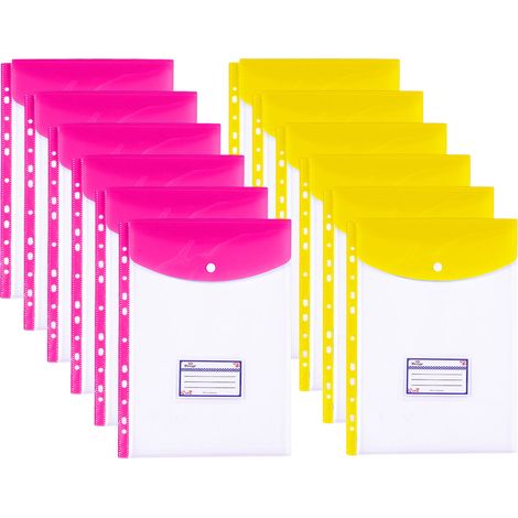 Dossier De Classement - 12 Pochettes Transparentes PP Épaisseur 0,4 Mm - Format A4 31,5 X 22 Cm - Pour Classeurs À 2 3 4 Anneaux - Lot De 12 (1/5)