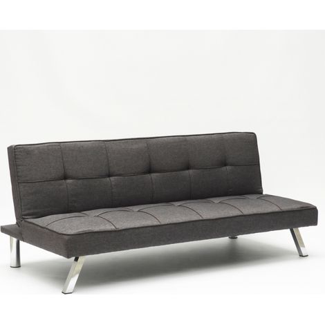Divano letto in tessuto 2 posti design moderno Gemma pronto letto - Grigio Scuro
