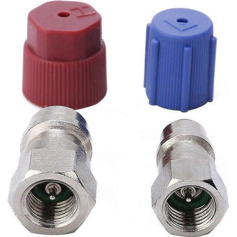 Adaptateur de connecteur mâle haute et basse pression R134a à filetage interne 1/4 SAE (1 jeu) (1/2)
