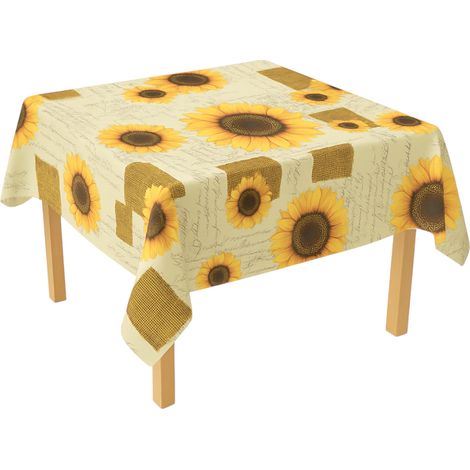Rotolo tovaglia decorativa in PVC – modello girasole Materiale: PVC con supporto tessile (45 g/m²)  Dimensioni rotolo: 1,37 × 20 m Breckner Germany (1/5)