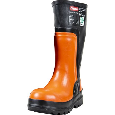 Bottes de pluie anti-coupures Oregon Yukon orange/noir taille 45