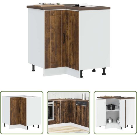 vidaXL Stauraum -  Küchen-Eckunterschrank Lucca Räuchereiche Holzwerkstoff (1/5)