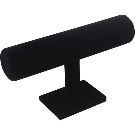 Schwarzer Samt-Armbandständer, T-förmiger Schmuckhalter, Halskettenhalter, Armband- und Fußkettchenorganizer für Damen, Herren und Mädchen (1/5)
