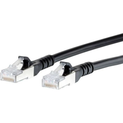 Metz Connect 1308453000-E RJ45 Câble réseau, câble patch CAT 6a S/FTP 3.00 m noir avec cliquet d'encastrement 1 pc(s) R07261 (1/3)