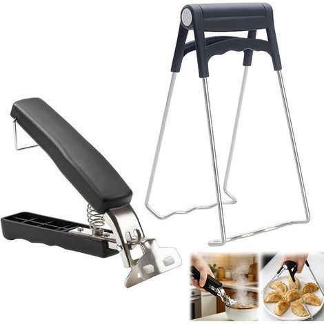 Lot de 2 pinces de cuisine – Anti-brûlure – Pour micro-ondes et Airfryer – Multifonctionnelles (1/5)