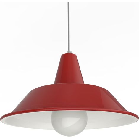 LUMICOM  DUNA Sospensione, 1XE27, max 42W, metallo, rosso lucido/bianco opaco, D.35cm (1/4)
