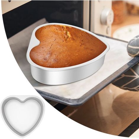 Molde para tartas de 20 cm con forma de corazón, antiadherente. Ideal para cumpleaños y bodas. (1/5)