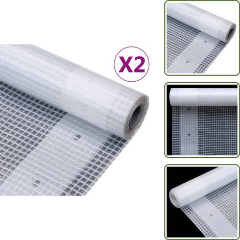 Lona para coches - vidaXL Lonas de leno 2 unidades 260 g/m² 3x20 m blanca - Lona para barcos