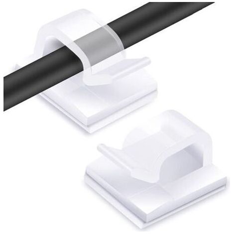 BUNTHAUS 1 Pièces Clips Câbles, Attache Cable Adhesif Rangement de Accroche Cable Fixation Auto Collant, Cavalier Cable Electrique pour Gestion des câbles, Transparent (1/5)