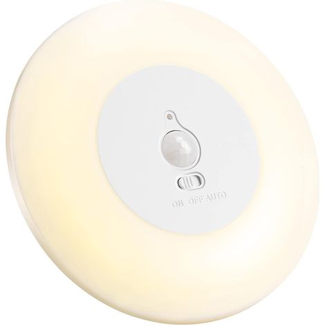 Plafonnier LED avec détecteur de mouvement à piles pour intérieur Lampe de Plafond sans Fil 3000K pour placards Armoire sous-sol Garde-manger Escalier [Classe énergétique A+]