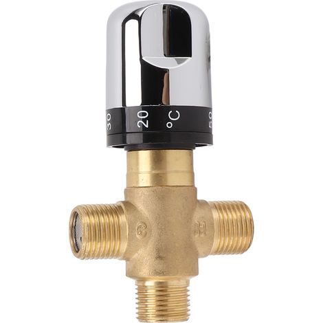 Thermostatisches Mischventil aus Messing, Duschmischventil, Warm- und Kaltwasser-Temperaturregler für Waschbecken im Badezimmer (1/5)