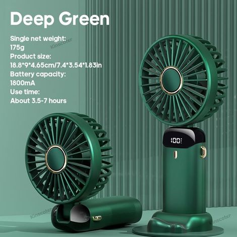 Mini ventilateur USB portable pliable à suspendre autour du cou, 5 vitesses, rechargeable, avec support.-AquaForge