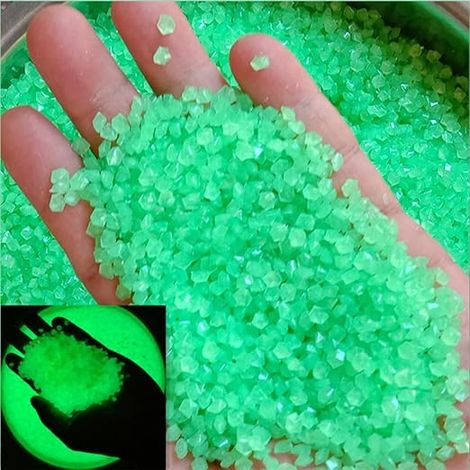 Sable Lumineux pour Aquarium et Vase - Gravier Phosphorescent Vert Décoration pour Jardin Plantes et Poisson - Environ 6000 Pièces