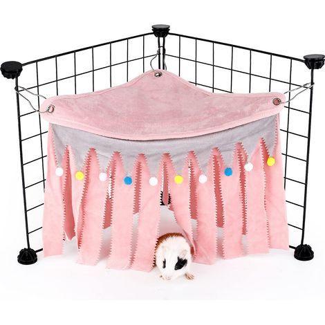 Cachette pour cochon d'Inde, lapin, hamster, chinchilla, lapin et autres petits animaux sans clôture métallique - Rose (1/5)
