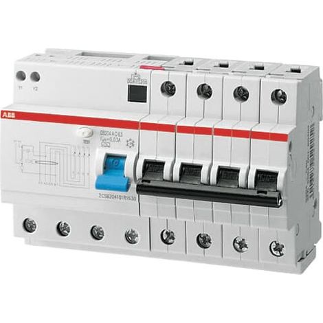 DS204 Disjoncteur Différentiel  4P  6A  courbe B  10000A/15kA 30mA Type A 2CSR274101R1065 ABB L284750