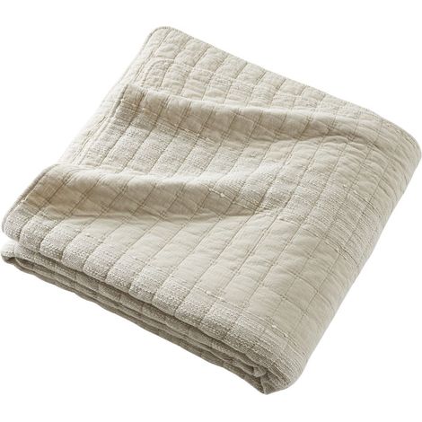 Couvre-lit 240x260cm en coton jacquard coloris sable - ZALYA