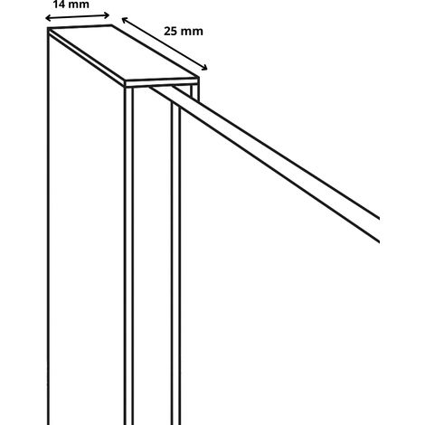 Badplaats – Paroi de douche fixe 40 x 200 cm – Verre de sécurité 8 mm – Traitement anticalcaire – Profilé noir en aluminium