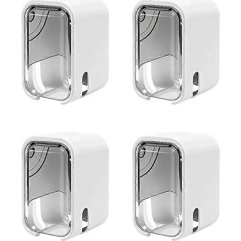 Lot de 4 mini porte-brosses à dents muraux avec couvercle, rangement pour brosses à dents à un seul emplacement pour douche et salle de bain (1/5)