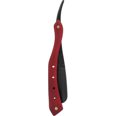 Rasoir droit professionnel en alliage de zinc, portable et de voyage pour homme (sans lame), noir (1/5)