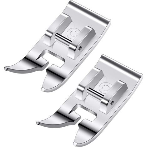 2 Pièces Pied De Biche Universel pour Machine À Coudre Pied De Couture Droit Pied Zigzag Accessoires Multifonctions Convient À Toute (1/4)