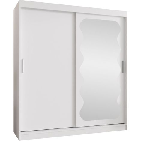 Armario Hartford 578, Blanco, 200x180x62cm, Puertas de armario: Correderas, Número de estantes: 9 (1/5)