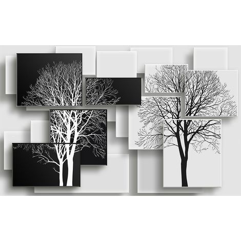 Affiche arbres sur fonds noir et blanc - 60x40cm - made in France (1/5)