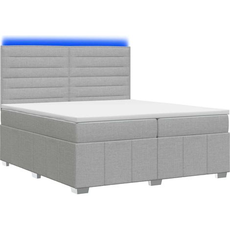 Maison Exclusive - Letto Box Spring LED con Materasso Grigio Chiaro 200 x 200 cm (1/5)