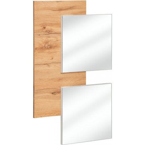 Panneau mural avec miroirs Easy I - L 60 x P 4 x H 100 cm - Marron - Livraison gratuite (1/2)