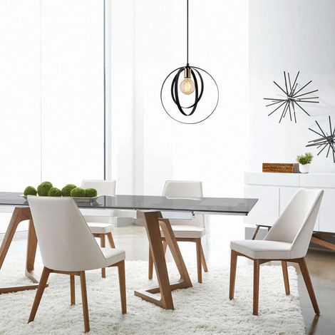 Suspension design noire filaire, anneaux entrelacés SILE (1/5)