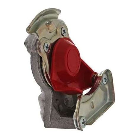 Tête d'accouplement attelage côté remorque benne M16x1.5 rouge ouverte voiture camion tracteur (1/3)