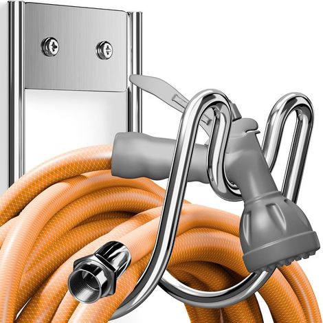 1 Pièce Support de Tuyau en Acier Inoxydable 304 : Support Mural pour Tuyau d’Arrosage Porte Tuyau pour Tuyau d’Eau,Rallonge Électrique et Tuyau d’Aspirateur (1/5)