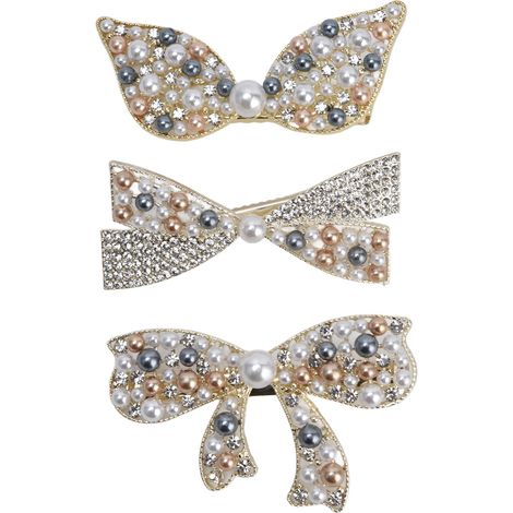 3Pcs Épingles à Cheveux en Alliage de Zinc Strass Design Unique Durable Indécolorable Style Élégant Barrettes pour Filles Femmes Maman (1/5)