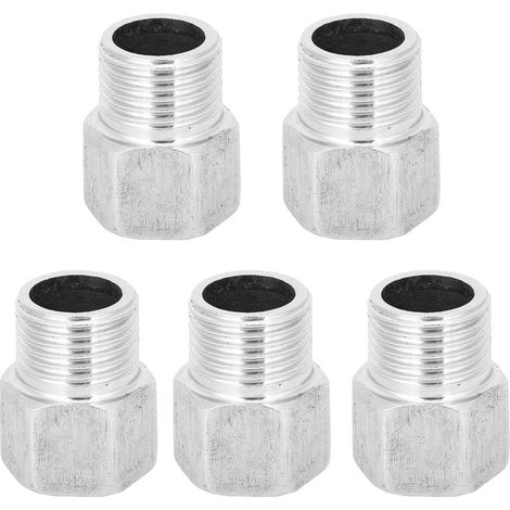 Raccord de tuyauterie hexagonal en acier inoxydable, G1/2" mâle vers G1/2" femelle, lot de 5 (1/5)