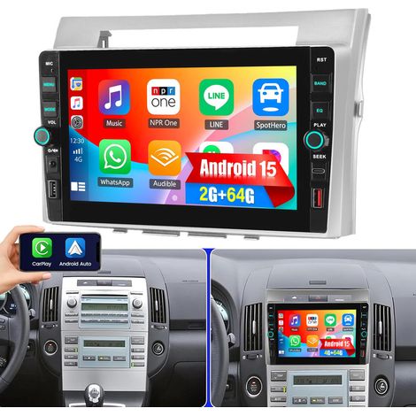 8'' Autoradio pour Toyota Corolla Verso 2003-2009, Android 15, CarPlay, navigation, USB, Wi-Fi - 2+64G