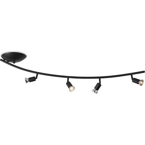 QAZQA Foco moderno curvo negro 4 luces - Jeany