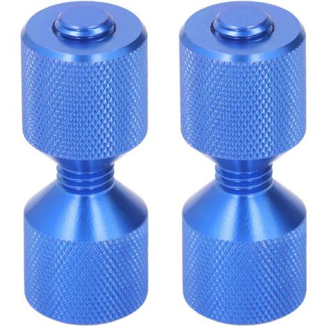 BUNTHAUS Lot de 2 goupilles d'alignement de bride en aluminium anodisé, 1‑1/8 po, à double trou, pour brides de 0,5 à 14 po, 150 lb, bleues (1/5)