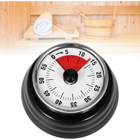 Minuteur de sauna en acier inoxydable, horloge mécanique 60