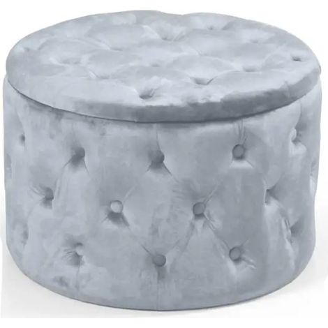 Pouf mit Stauraum aus himmel Samt cm Ø60x42