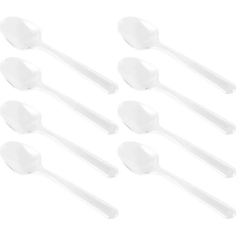 Lot de 100 mini cuillères en plastique transparent jetables pour gelée, glace, dessert, amuse-bouche-12.00X2.30X0.70CM