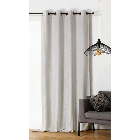Rideau obscurcissant et isolant - - Effet tissé Ecru 140x260 cm (1/2)