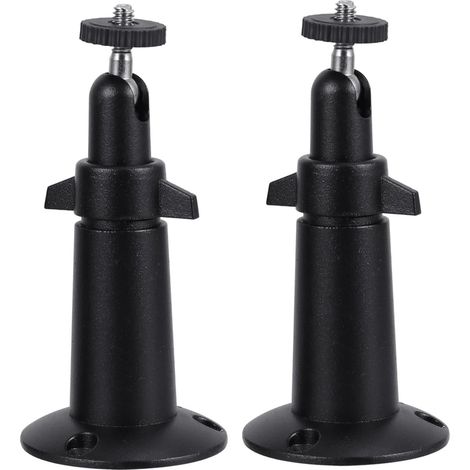 Lot de 2 supports muraux pour caméra, support mural pour caméra, support mural de sécurité réglable, éclairage mural/plafond, supports de caméra, support de caméra intérieur/extérieur (noir) (1/5)