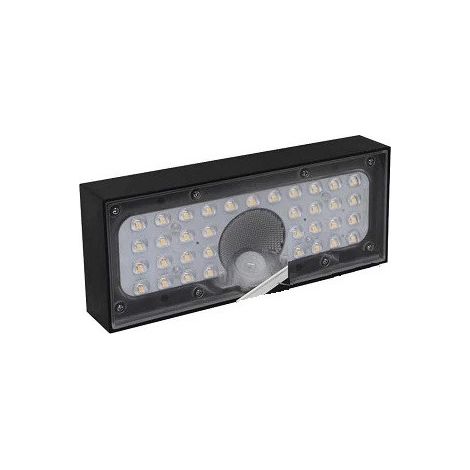 Applique murale solaire LED 6W à detection noire 230x97x43mm 3000K 750lm batterie 3.7VDC 3000mAh 120° IK06 IP65 SOLAR (1/4)