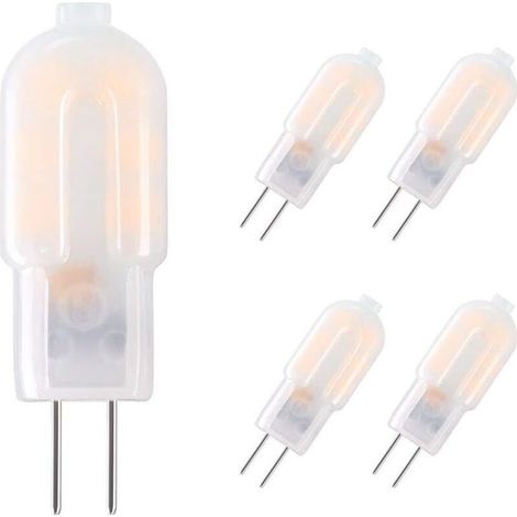 G4 LED Ampoule,5-Pack 15W Ampoules Halogènes Équivalentes,Ampoule LED G4 2W Économie Pour Les Ampoules de Hotte,AC/DC 12V 130LM 3000K (1/4)