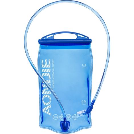 Poche à eau 1L sans BPA, système de poche à eau léger avec tuyau d'hydratation, poche à eau étanche pour le sport et les activités de plein air, sac à dos pour poche à eau-AquaForge (1/5)