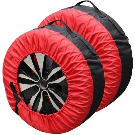 Lot de 2 housses de roue de secours universelles imperméables et anti-poussière en tissu Oxford avec sac de rangement et fermeture Velcro renforcée et réglable pour roue de secours de voiture (1/5)