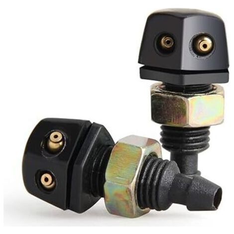Pompes du lave-glace auto: Remplacement des Jets de Buse du Pulvérisateur d'essuie-glace du Système de Lavage de Pare-Brise 2PCS (noir) (1/4)